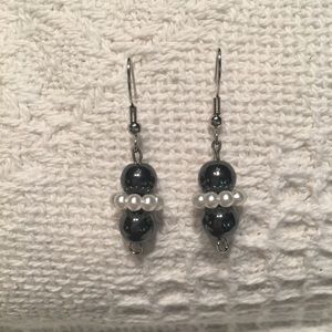 Black Hematite Gemstone Beaded Earrings